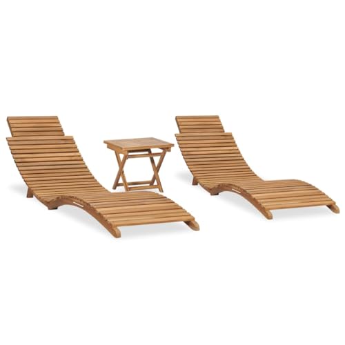 CINDERFUL 3-TLG. Garten-Lounge-Set Klappbar Massivholz Teak Terrassen Sitzmöbel