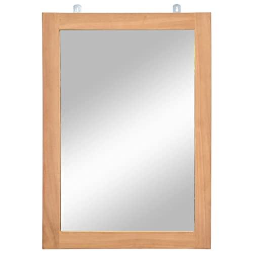 CIADAZ Wandspiegel Teak Massiv 50x70 cm, Wall Mirror, Spiegel Schlafzimmer, Garderobenspiegel, Spiegel Schmal, Badspiegel, Kosmetikspiegel, Dekorative Spiegel