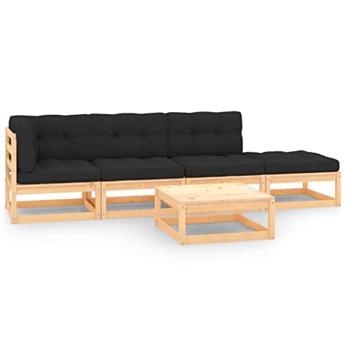 YUOTYRKTEJRSG Gartenstuhl BalkonsesselBatavia-Stühle 2 STK. mit Schwarzen Kissen Teak MassivholzGeeignet für den Außenbereich