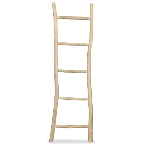 Camerina Handtuchhalter Leiter mit 5 Sprossen Teak 45 x 150 cm Leiter Handtuchhalter Blanket Ladder