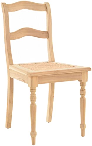 korb.outlet Eleganter Jugendstil-Stuhl aus Teak mit Sitzfläche aus Wiener Geflecht DE