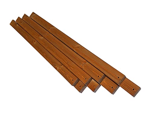 Primario Grande Bretter für Gartenbank Imprägniert 8 Stück - Parkbank-Bretter Set Passend für alle Bänke mit Rückenlehnen - Wetterfest Bohlen für Gartenbankgestelle (Teak, 125 cm)