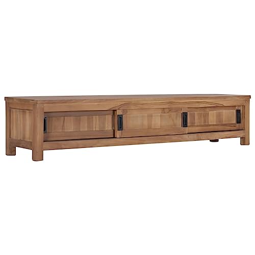 NQJIBUE Home Garden TV-Schrank 150x30x30 cm massiv Teakholz
