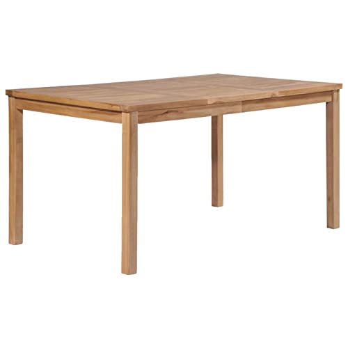 Rantry Gartentisch 150x90x77 cm Massivholz Teak Gartentisch Terrassentisch Balkontisch Couchtisch Garten Esstisch Tisch Esstisch für Terrasse Garten