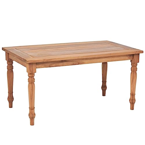 MOBCANT Batavia Couchtisch, Betttisch Side Table Laptop Tisch Balkontisch Geeignet für Hotel Wohnung Teehaus Büro Kolonialstil Teak 90 x 50 x 45 cm