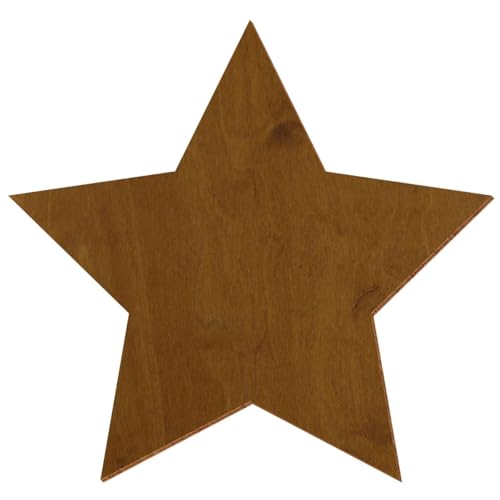 Holz Stern V3 Teak beidseitig lackiert Deko Basteln 3-50cm aus 3mm Birkensperrholz einzeln oder im Set erhältlich, Größe:30cm, Pack mit:10 Stück