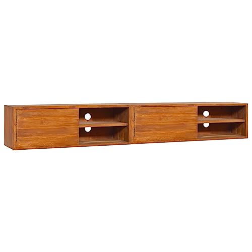 KATERYY Wand-TV-Schrank 180x30x30 cm Teak Massivholz TV-Bänke Möbel