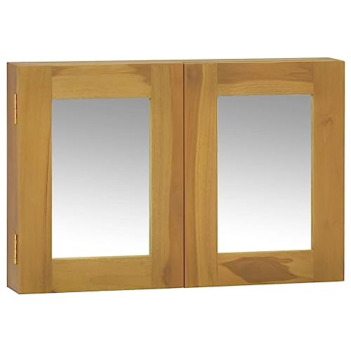 KTHLBRH Schließfach Schubladenschrank Schrank Schlafzimmer Spiegelschrank 60x10x40 cm Massivholz Teak