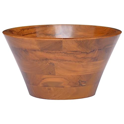 RONGQI Waschbecken, Aufsatzwaschbecken, Bathroom Sink, Waschtisch, Ablaufgarnitur, Aufsatzbecken, Massivholz Teak Φ40x20 cm