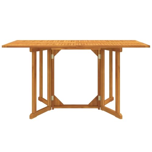 ULUYYUC Beistelltisch Outdoor Küchentisch Klein Gartentische Living Room Table - Garten-Klapptisch Butterfly 150x90x75 cm Massivholz Teak für Küche Garten Campingplatz Bar