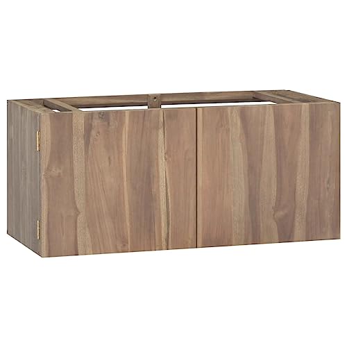 Lauuoeriau Schränke & Aufbewahrung, Aufbewahrungsschränke & Schließfächer, Wandmontierter Badezimmerschrank, 90 x 39 x 40 cm, Massivholz, Teakholz