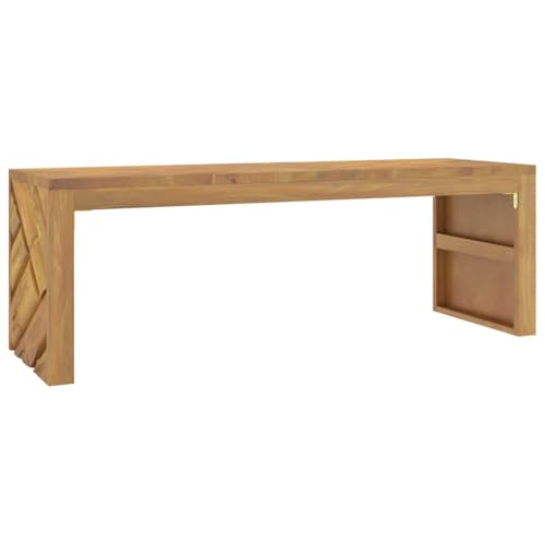HETFTJN Kleiner Tisch Gaming Tisch Beistelltische Flurmöbel - Couchtisch 110x35x38 cm Massivholz Teak für Garten Bedroom Küche Balkon