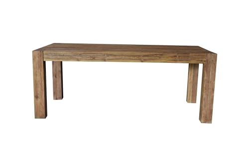 Dynamic24 Tisch 220x100 Teak massiv Holztisch Esstisch Speisetisch Küchentisch Esszimmer