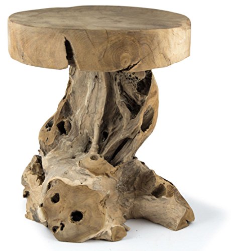Möbelbörse Teak Hocker Sitzhocker Blumenhocker Beistelltisch Nachttisch Pflanzenhocker Blumenpodest Holz Mushroom