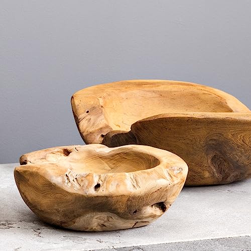 Varia Living Design aus der Natur für Dein zu Hause handgefertigt und rustikal | Dekoschale aus Teak Fruit | unbehandelte Holz Schale aus Teakwurzel