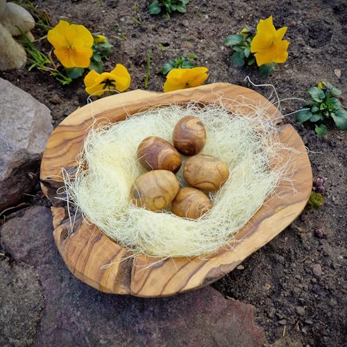 budawi® Dekoei Osterei aus Teakholz 50 x 40 mm Ostern Holz Deko Osterdeko Holzei