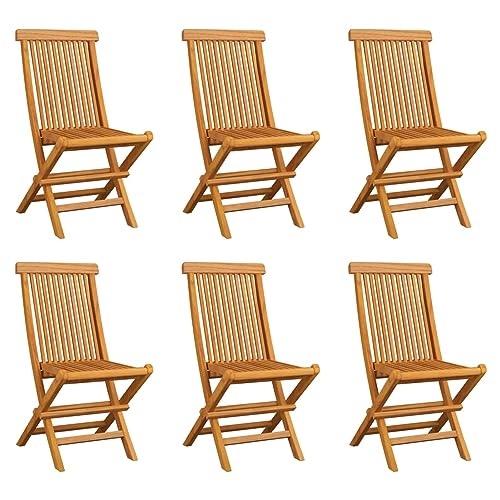 Xichuzi Klappbare Gartenstühle 6 STK. Gartenmöbel, Balkonstühle, Hochlehner, Balkonmöbel, Bistrostuhl, Garten Stühle, Sit Möbel, Armlehnenstuhl, Massivholz Teak