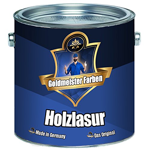 Goldmeister Farben Holzlasur meisterhafte Lasur in 12 verschiedenen Farbtönen Holzöl für Pflege von Holz (1 L, Teak)