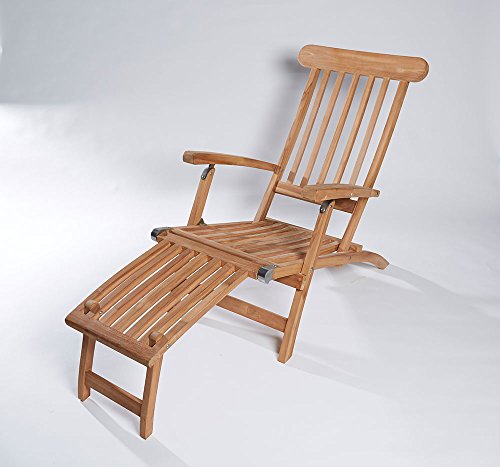 La Casa di Caesar Teakholz Deckchair Kampen Sonnenliege Gartenliege Liegestuhl Teak Teakstuhl