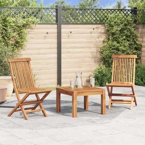 Mokuyary Klappbare Gartenstühle 2 STK. Massivholz Teak Gartenstuhl klappbar ideal für Garten und Balkon