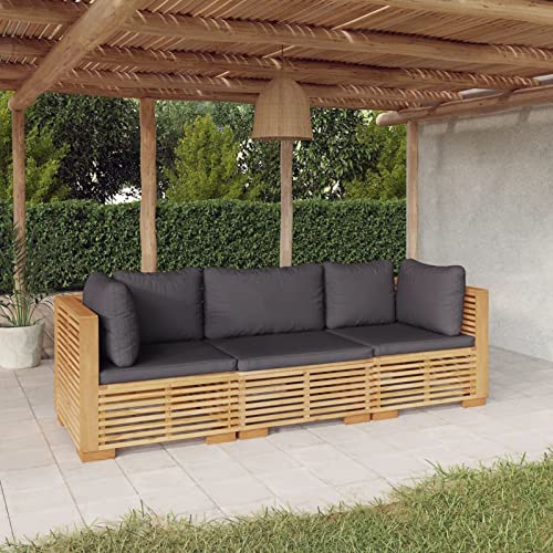 Fasba 3-TLG. Garten Lounge Holz, Outdoor Sofa, Gartengarnitur, Garten Loungemöbel Set, Balkon Lounge Klein, Sitzgruppe Gartenmöbel, Massivholz Teak/ 3100866