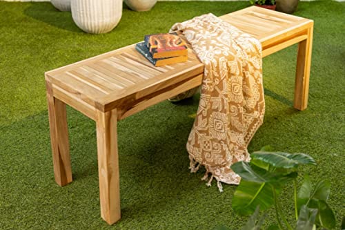 Gartenbank Holz Teak Parkbank Holzbank Sitzbank Bank Garten Balkonbank Balkon