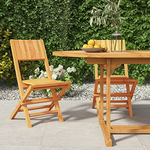 Yolola Gartenstühle Verstellbar 2 STK,Outdoor-Stühle Hochlehner Klappstühle,Holz Klappstuhl Gartenstühle Wetterfest Gartenmöbel 47x61x90cm Massivholz Teak