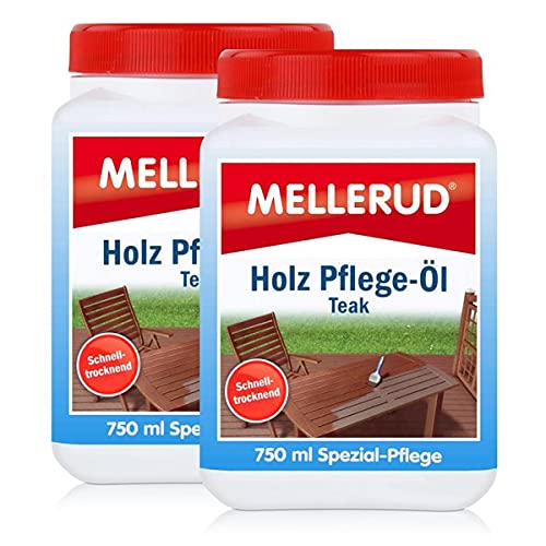 Mellerud Holz Pflege-Öl Farbton Teak 750ml - Spezial-Pflege (2er Pack)