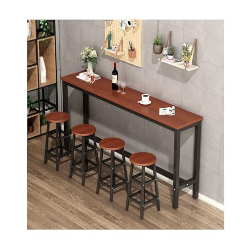 YPIOUREN Bartisch Küche Bartisch Küchentisch Hochtisch Theke Bar Bar Tisch for Küche Stehtisch in Thekenlänge stabiles Metallgestell moderner Stil geeignet for Restaurants Bars(Teak,120*40cm/47.2*15.7