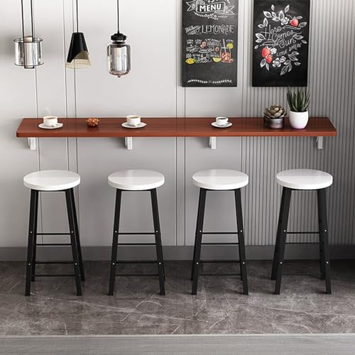 Faltbarer Esstisch zur Wandmontage, platzsparend, schmaler Tisch für Zuhause und Restaurant, flexibles Design, Teak-Finish, 140 cm lang, perfekt für kleine Räume
