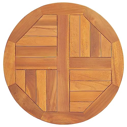 Tischplatte Massivholz, robuste Holz Platte Ersatztischplatte Schreibtischplatte Bürotischplatte Holzplatte ideal für Hause und Außenbereich, Massivholz Teak Rund 2,5 cm 50 cm