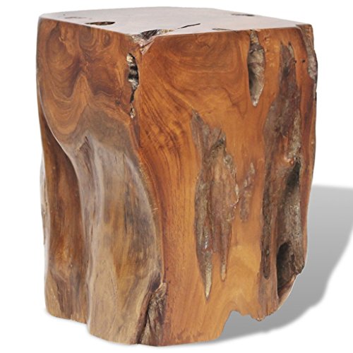Festnight Holz Hocker Sitzhocker aus Massives Teakholz Holzhocker 30x30x40 cm als Beistelltisch Fußstütze