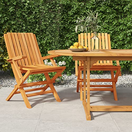 Festnight gartenstühle 2er Set Holz Klappstuhl Teakstuhl Gartenstuhl Teak Holz Stuhl mit ArmlehneHolzstuhl Gartensessel Stuhl Stühle Balkonstuhl Terrassenstuhl Essstuhl-Mit Armlehnen- 2 STK