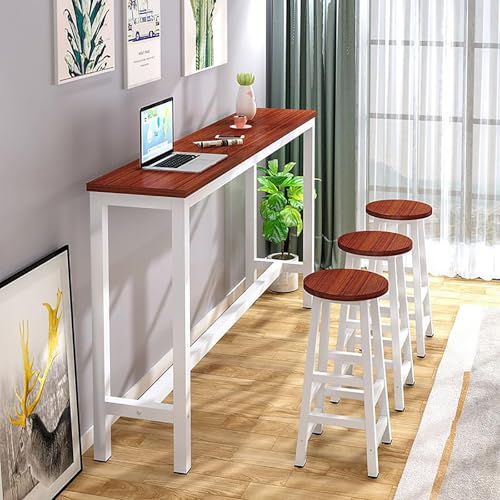 Frühstücks-Bartisch aus Teakholz, hoher Outdoor-Bartisch für Küche und Restaurant, stilvoller Esstisch, 100,1 x 40,9 cm, perfekte Wohnmöbel (Stühle nicht im Lieferumfang enthalten)