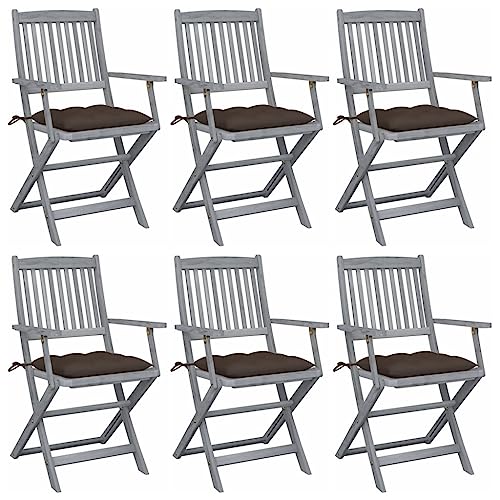 YUOTYRKTEJRSG Gartenstuhl BalkonsesselBatavia-Stühle 2 STK. mit Anthrazit Kissen Teak MassivholzGeeignet für den Außenbereich