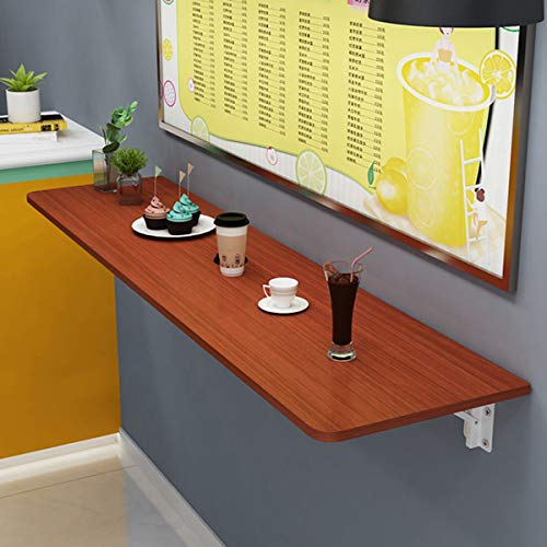 WGJDMOEV Klapptisch Küche Wandmontierter Tragbarer Beistelltisch Bartisch Haushalt Langer Schmaler Esstisch Massivholz (100 cm/120 cm) Teak 100 x 30 cm