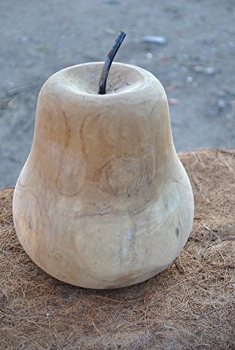 Kunert-Keramik Deko-Birne aus schön gemasertem Teak-Holz,26cm hoch
