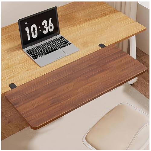 Große faltbare Schreibtisch-Verlängerungsplatte, 70 x 25 cm, schwimmender Tisch für kleine Räume, Computertastaturablage & Armlehnenunterstützung (Teak 50 x 20 cm)