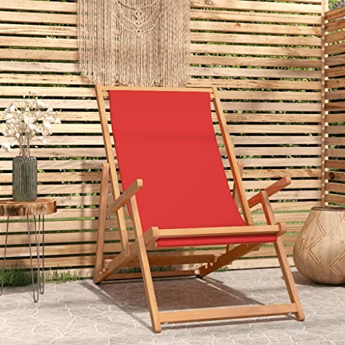 GCHDHAPB Outdoor-Sitzgelegenheit, Outdoor-Stühle, zusammenklappbar, Strandstuhl, Massivholz, Teak-Rot