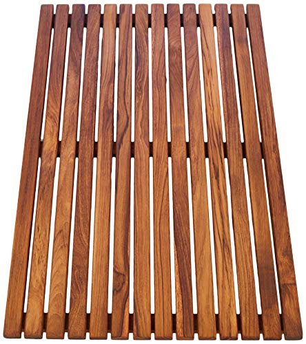 asinox TEK4A5080 Duschmatte aus Teakholz, Rechteck, 80 cm