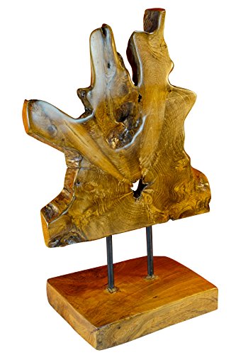 Kinaree Teak Wurzelholz Baumscheibe - Skulptur Teakholz - 52cm Statue aus Teak Wurzel Holz