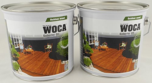 Woca Spar-Set 2x Exterior Öl Teak 2,5l zum Pflegen und Färben