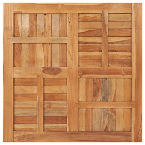 Tidyard Tischplatte Massivholzplatte Holzplatte Ersatztischplatte Holz Platte für Esstisch Esszimmertisch Massivholz Teak Quadratisch 90×90×2,5 cm