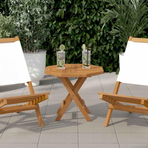 Bucmath Achteckige Massivholz Teak Tischplatte 50x50x2,5 cm, Holz Tisch Ersatzplatte für Garten, Büro, Esszimmer, Schreibtisch, Langlebiges Möbelstück