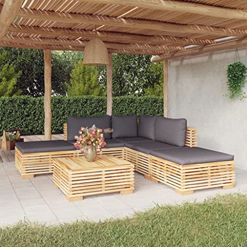Sufrk 6-TLG. Garten-Lounge-Set mit Kissen GartenmöBel Set Gartenlounge Outdoor Lounge Set GartenmöBel Balkon MöBel Massivholz Teak - 3100854