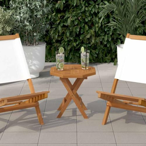 Hoopleep Achteckige Tischplatte 40x40x2,5 cm, Massivholz Teak, glatt geschliffen, witterungsbeständig, für Gartentische