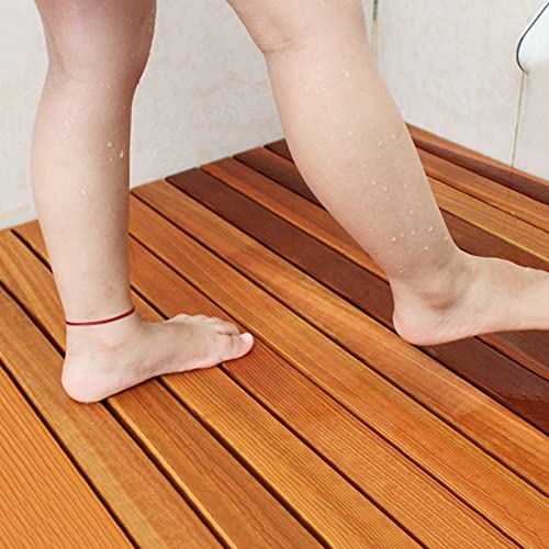 Badewannenmatte rutschfest，Duschmatte rutschfest，Teak-Duschmatte, groß, 30 x 70 x 4,3 cm (11,8 x 27,6 x 1,7 Zoll), Bequeme Fußmatte aus Holzbrett mit Lattenabla