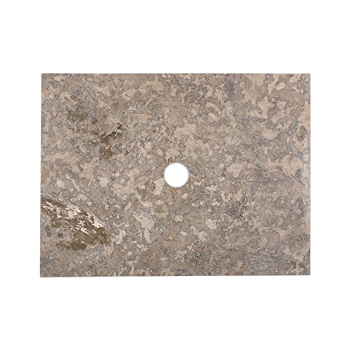 wohnfreuden Marmor Waschtisch-Platte zu Susi Teak Waschtisch grau 60x45x3 cm