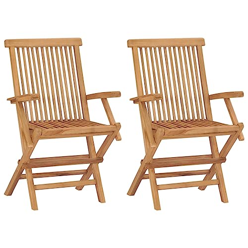 UTSRABFA Deckstühle Freizeitstühle Terrassen-Schwingstuhl Bar-Stühle Gartenstühle 2 STK. Klappbar Massivholz Teak Geeignet für Außenbereich, Küche, Esszimmer, Gästezimmer