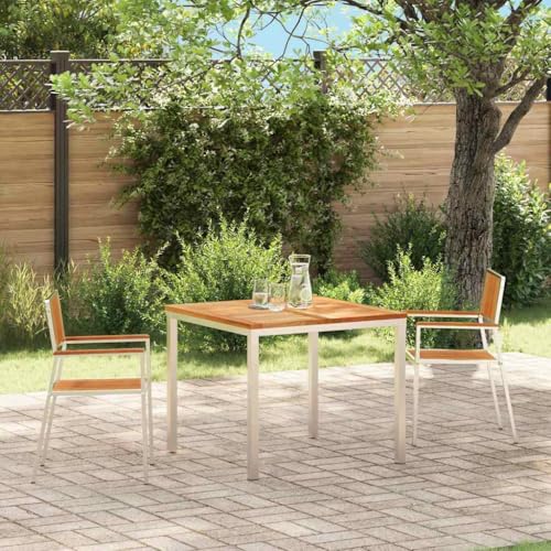 Owoxanthellate Gartenstühle 2er Set aus massivem Teak 56x54,5x87 cm wetterfestes Design 220 kg Belastbarkeit klappbar platzsparend für Balkon Terrasse und Camping